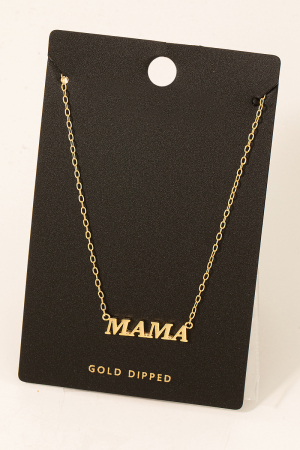 Gold Dipped Mama Pendant Necklace
