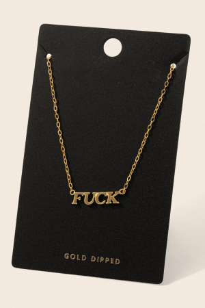 Fuck Print Charm Necklace