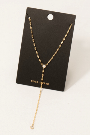 Dainty Gold Dipped Chain Link Y Necklace
