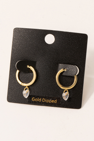 Gold Dipped Mini Heart Huggie Earrings