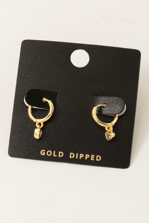 Gold Dipped Mini Heart Huggie Earrings