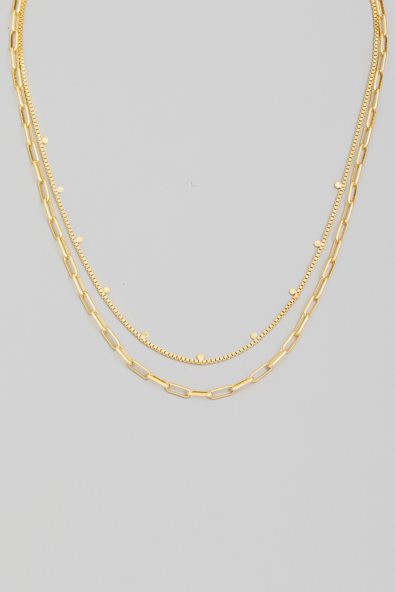 Gold Dipped Mixed Chains Necklace