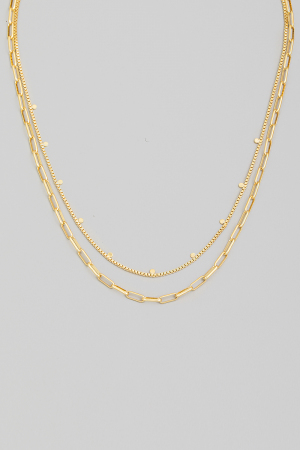 Gold Dipped Mixed Chains Necklace