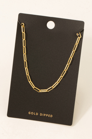 Gold Dipped Oval Chain Necklace