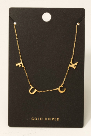Gold Dipped Fuck Charms Chain Necklace