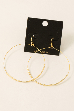 Gold Dipped Mini Beaded Hoop Drop Earrings