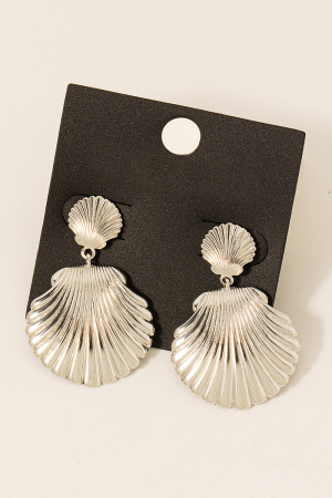 Gold Dipped Seashell Dangle Earrings