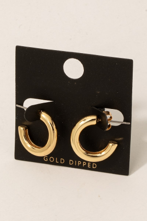 Gold Dipped Tube Hoop Earrings