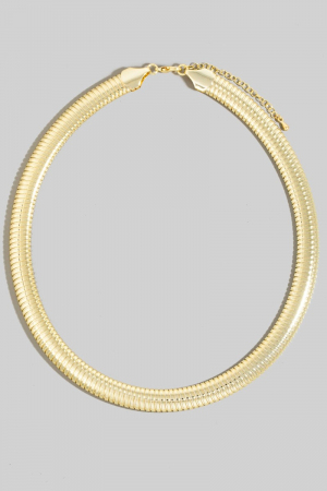 Gold Dipped Thick Snake Classic Chain Necklace