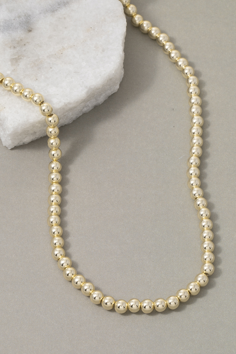 Gold Dipped Pearl Beaded Strand Necklace