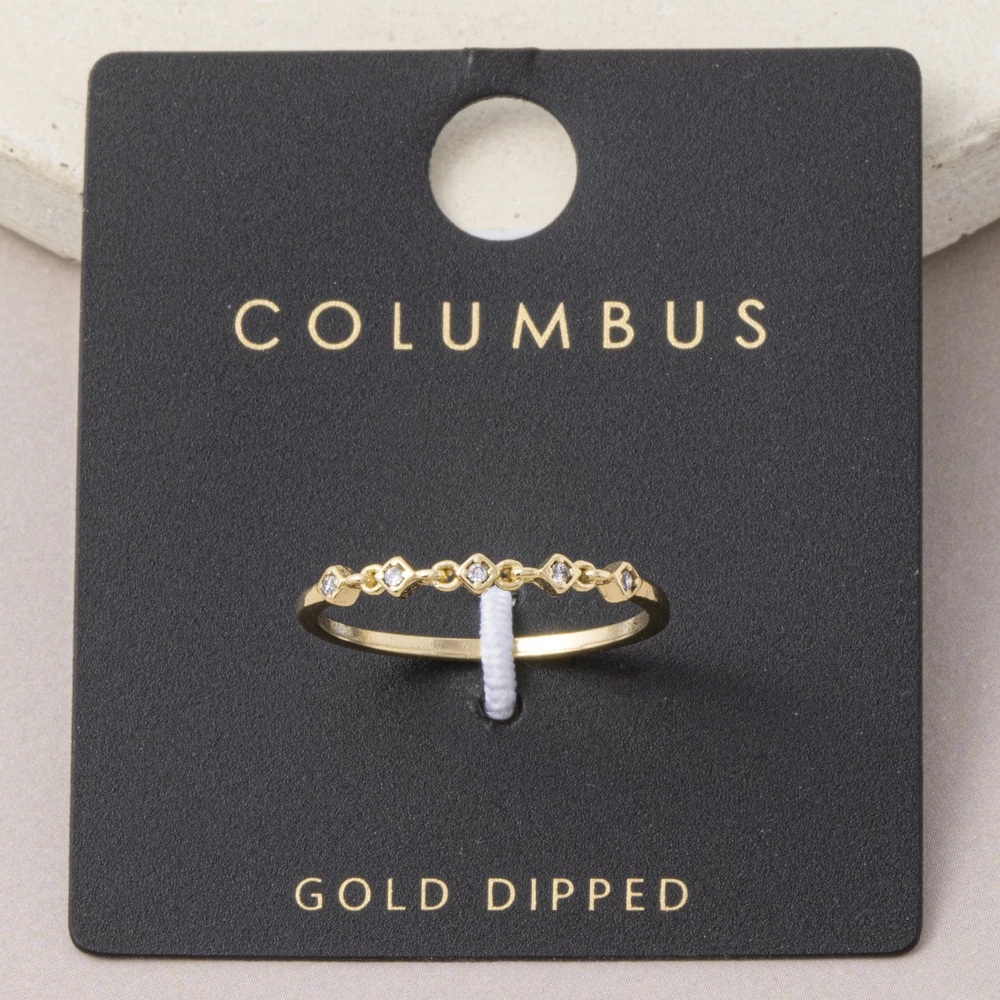 Gold Dipped Kite Cz Station Chain Link Ring