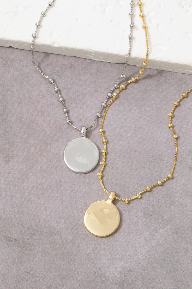 Gold Dipped Coin Pendant Chain Necklace