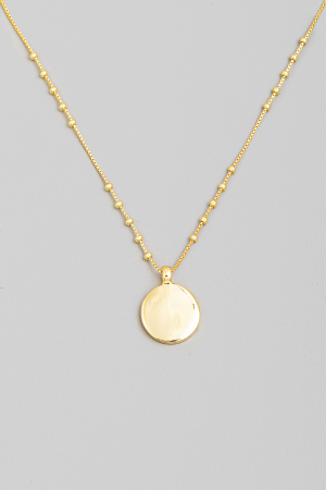 Gold Dipped Coin Pendant Chain Necklace