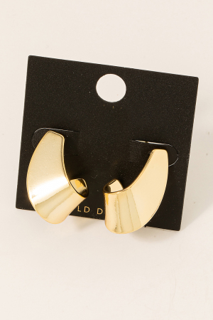 Gold Dipped Angled J Hoop Earrings