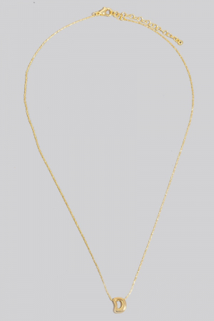 Gold Dipped Bubble Letter Pendant Necklace