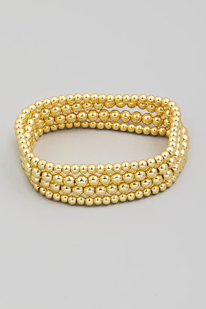 Four Row Beaded Stretch Bracelet Set