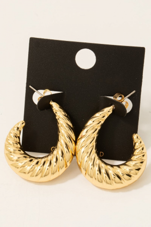 Gold Dipped Spiral Graduated Hoop Earrings
