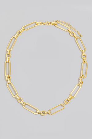 Gold Dipped Long Oval Chain Link Necklace