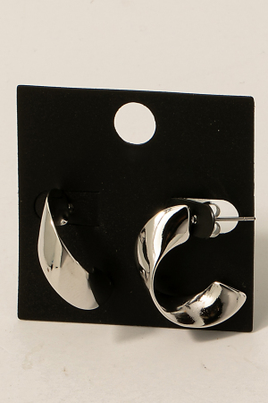 Gold Dipped Twisted Flat Hoop Earrings