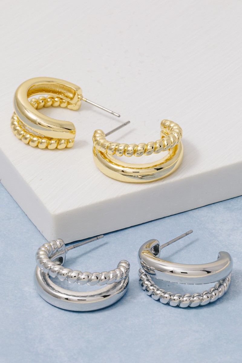 Gold Dipped Layered Hoop Earrings