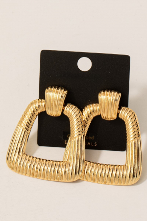 Gold Dipped Large Textured Door Knocker Earrings