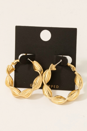 Gold Dipped Twisted Hoop Earrings