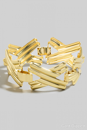 Gold Dipped X Chain Link Bracelet