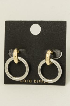 Gold Dipped Two Tone Hoop Earrings