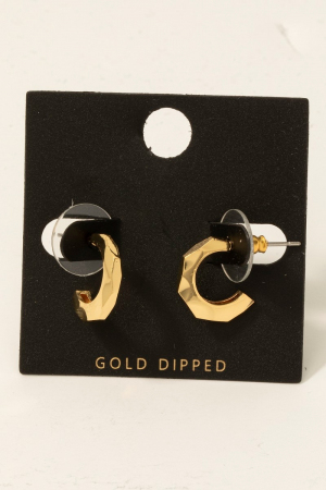 Gold Dipped Geometric Hoop Earrings