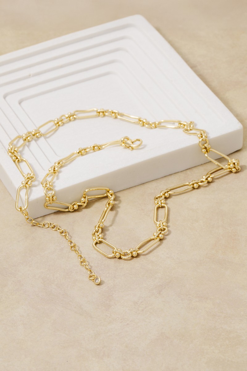 Gold Dipped Dainty Oval Chain Link Necklace
