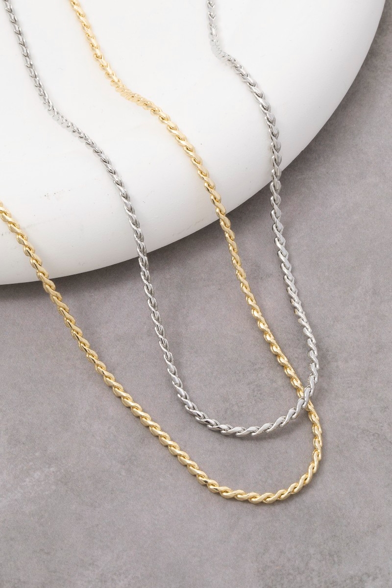 Gold Dipped Spiral Chain Necklace