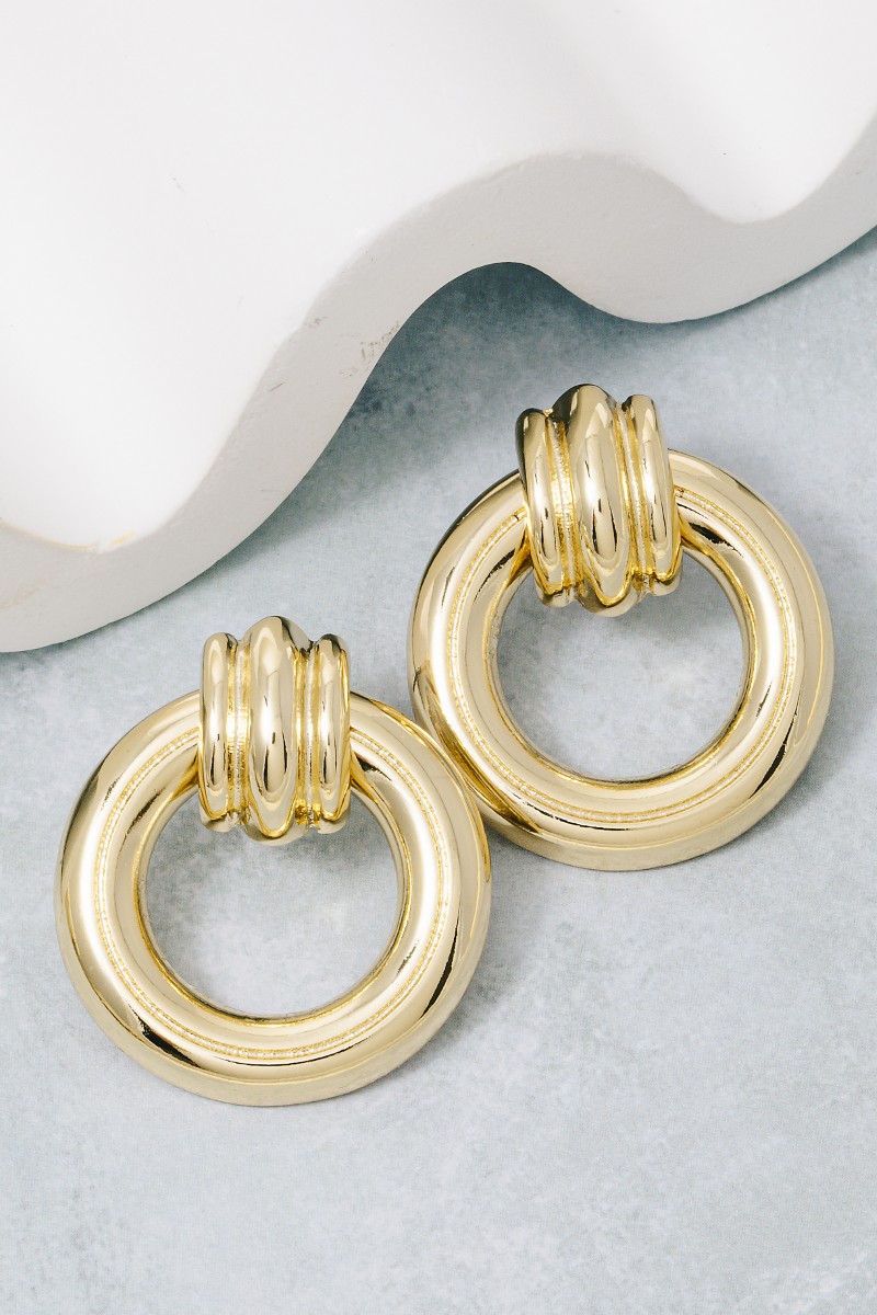 Gold Dipped Door Knocker Earrings