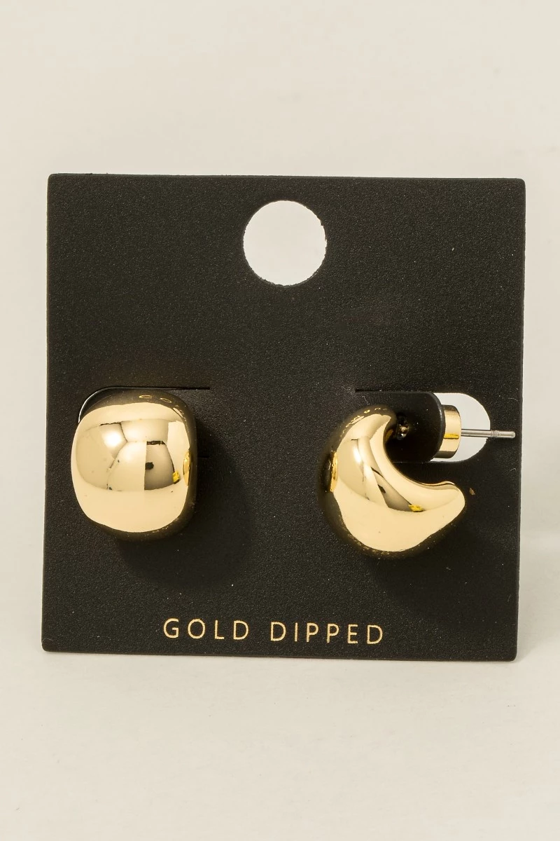 Gold Dipped Spherical Hoop Earrings