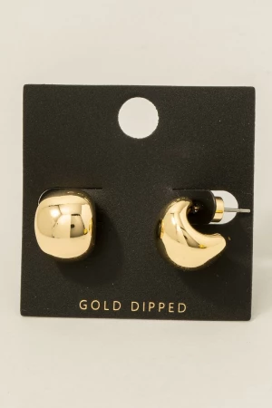 Gold Dipped Spherical Hoop Earrings
