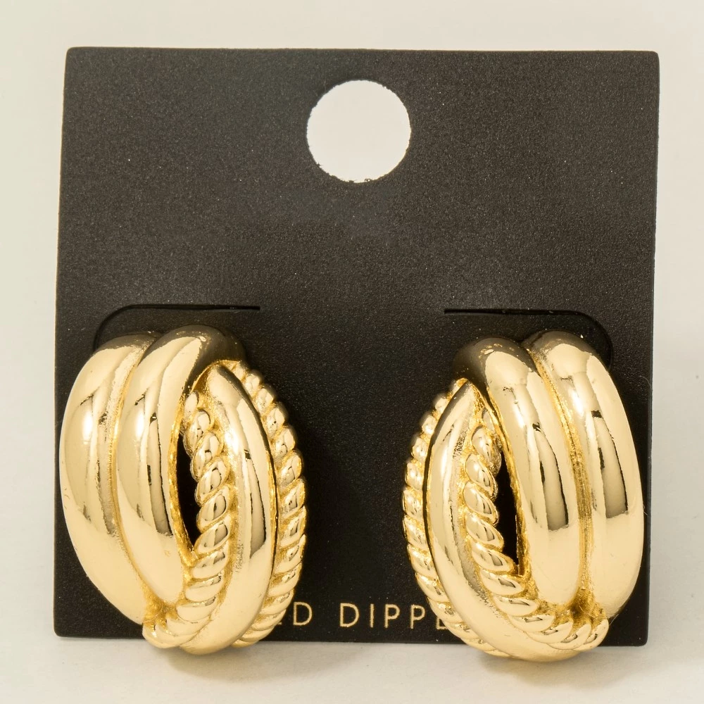 Gold Dipped Mixed Layered Hoop Earrings