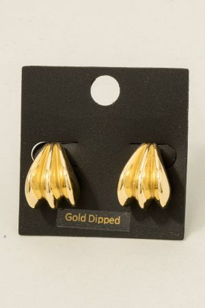 Gold Dipped Layered Triangular Hoop Earrings