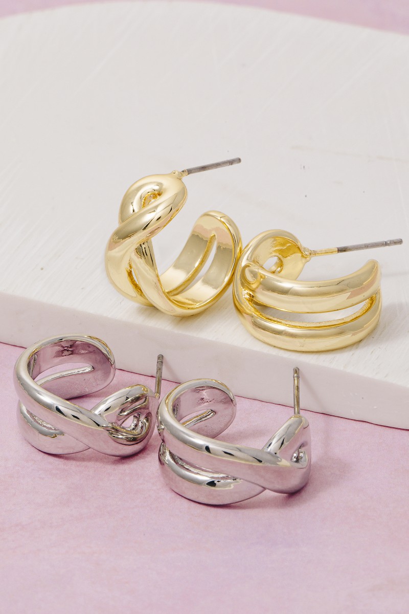 Gold Dipped Simple Loop Hoop Earrings