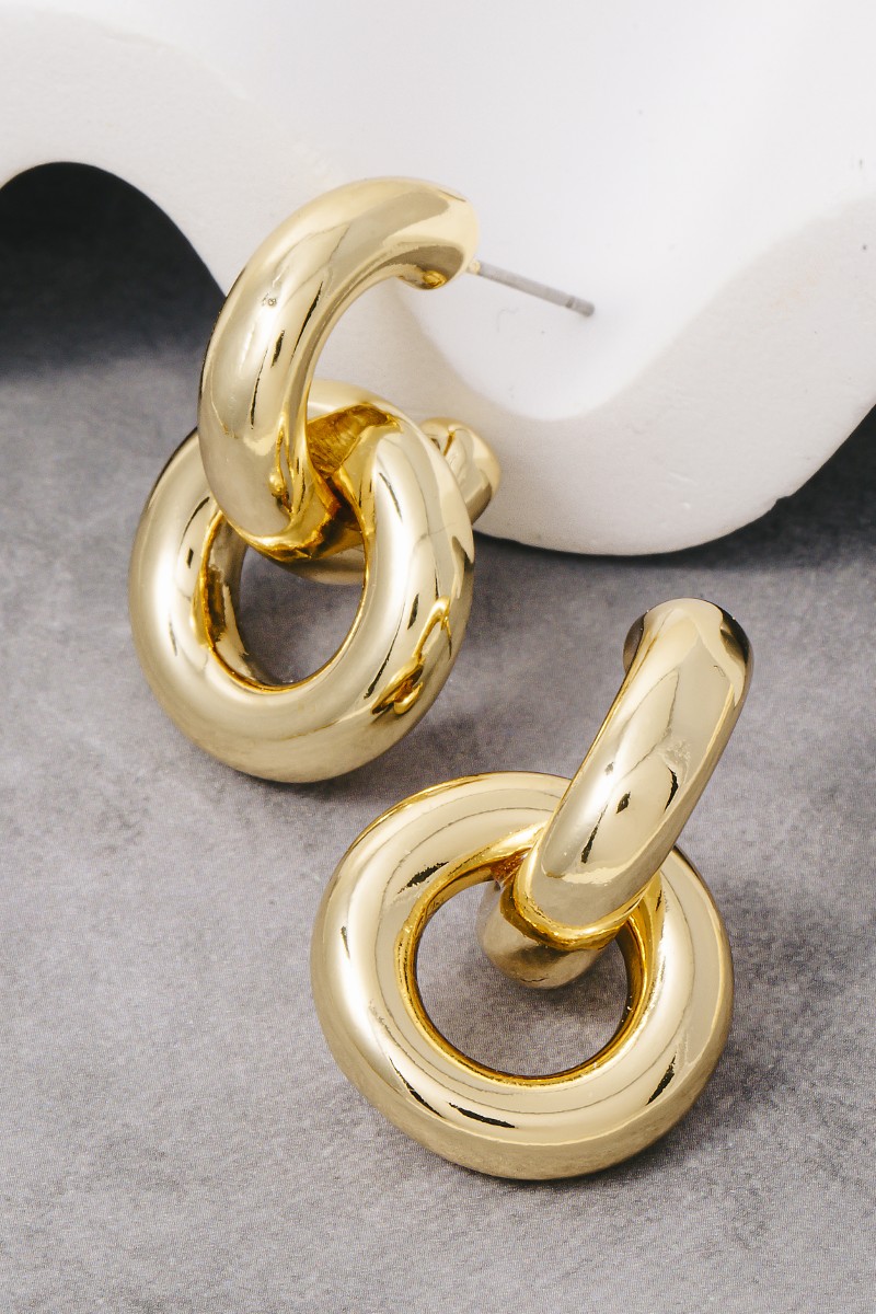 Gold Dipped Double Hoop Earrings