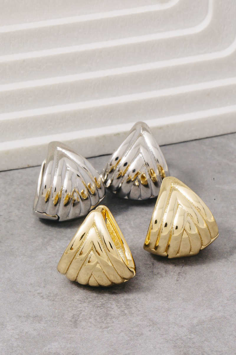 Gold Dipped Wide Weave Hinge Hoop Earrings