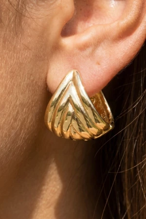 Gold Dipped Wide Weave Hinge Hoop Earrings