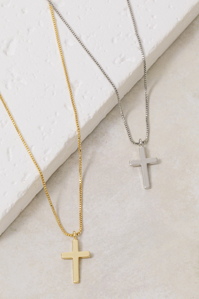 Gold Dipped Cross Pendant Necklace