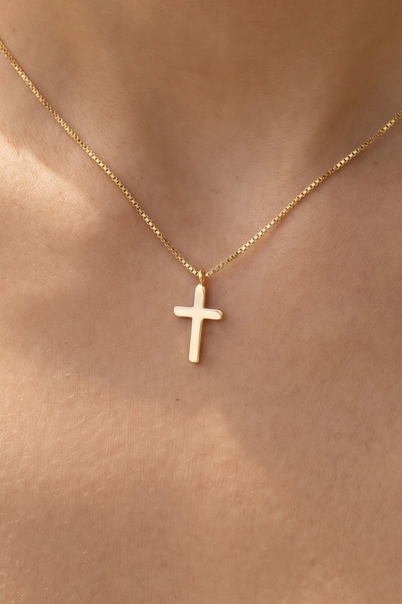 Gold Dipped Cross Pendant Necklace