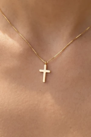 Gold Dipped Cross Pendant Necklace