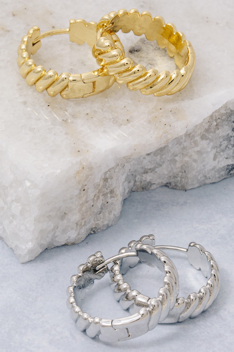 Gold Dipped Croissant Hinge Hoop Earrings