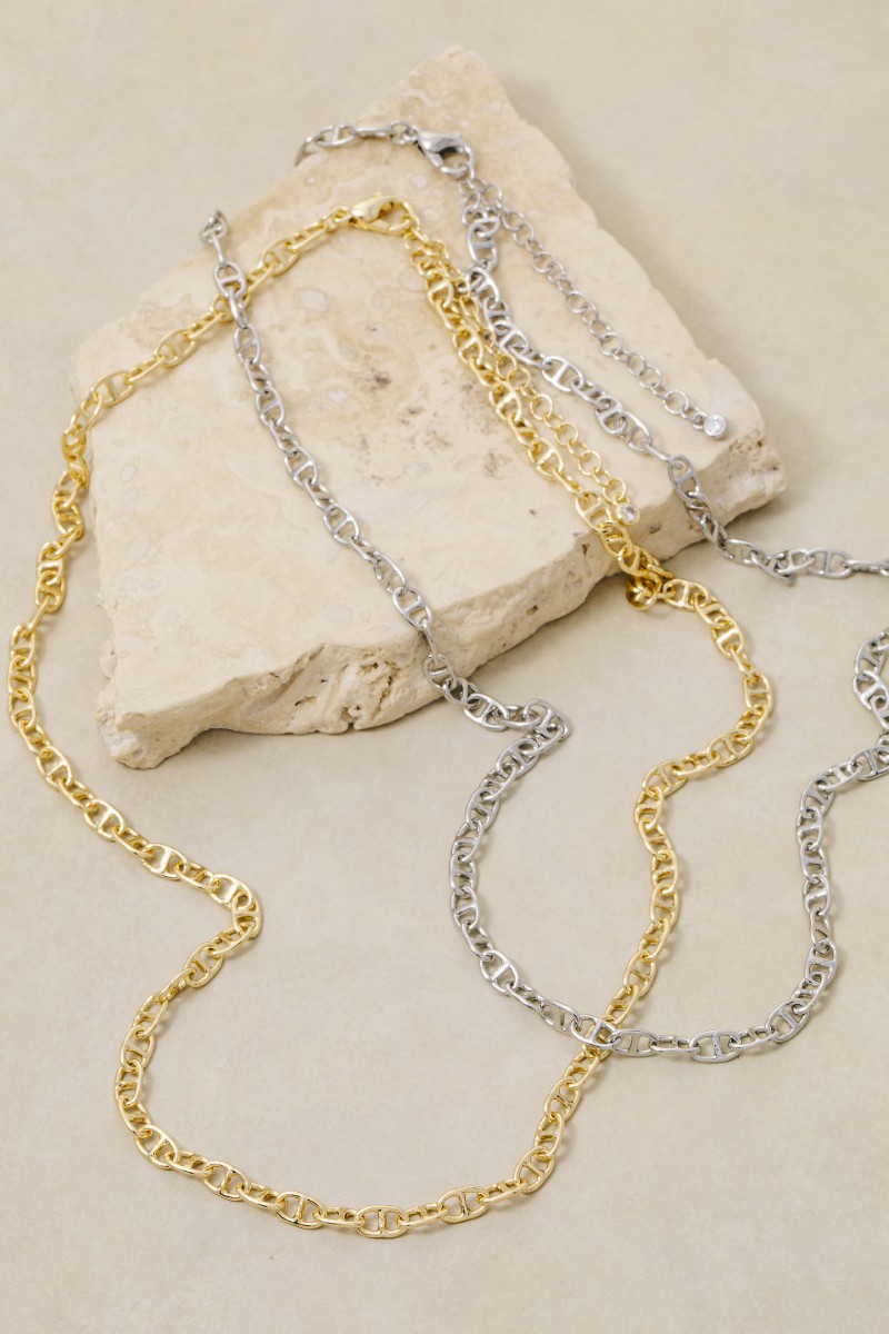 Gold Dipped Dainty Anchor Chain Necklace
