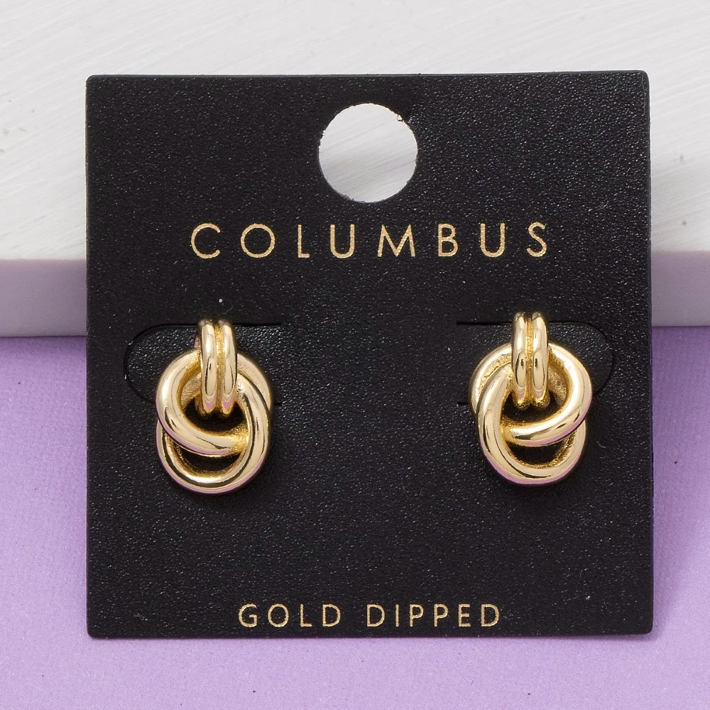 Gold Dipped Knotted Stud Earrings