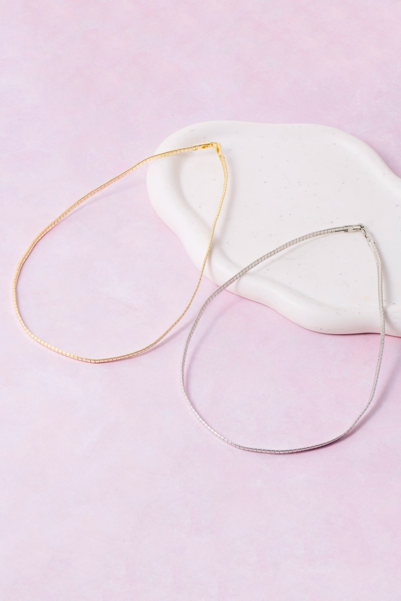 Dainty Omega Box Chain Necklace