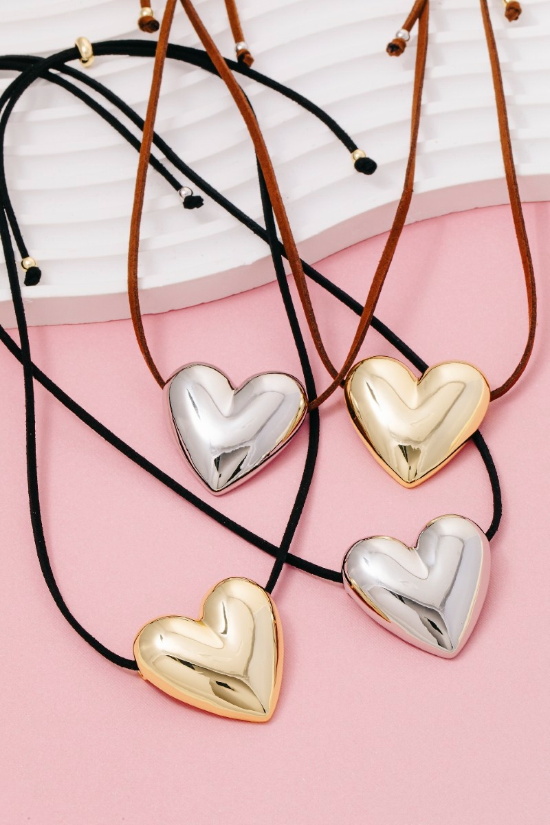 Heart Pendant Adjustable Cord Necklace