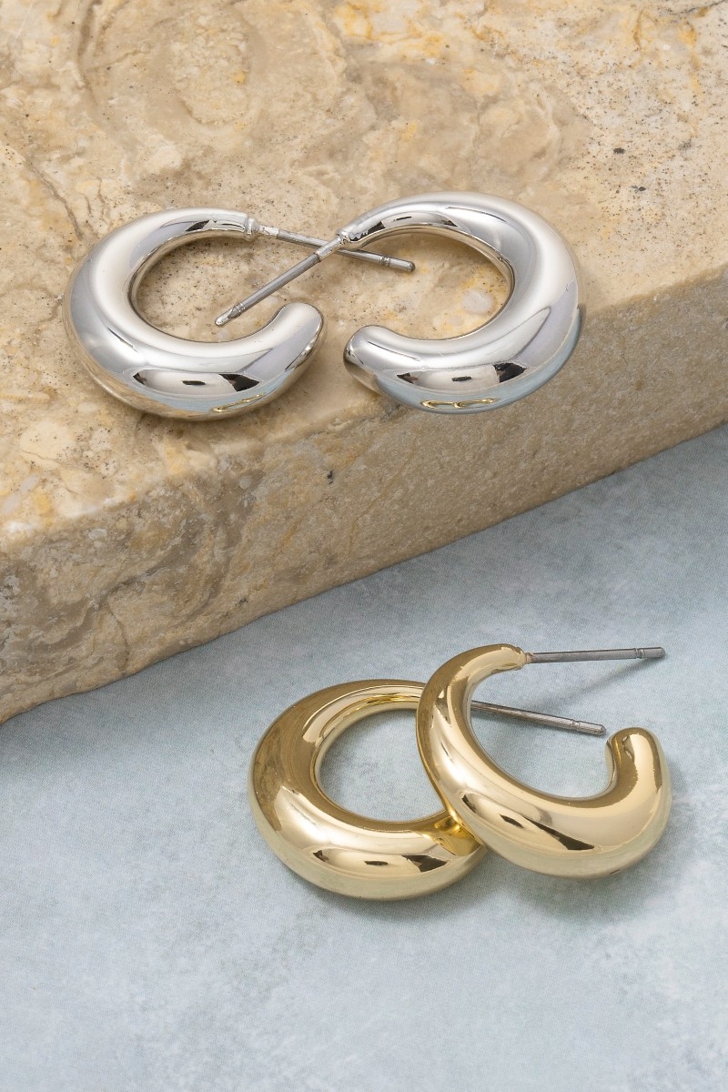 Gold Dipped Simple Hoop Earrings
