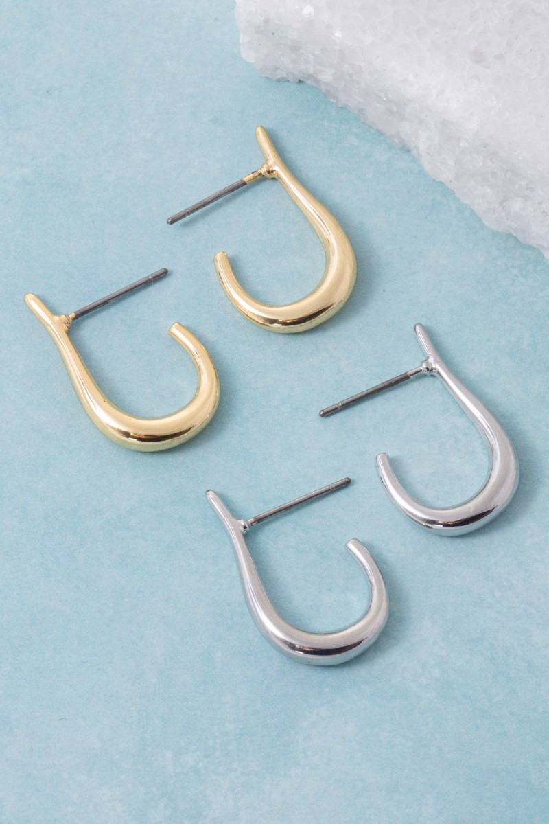 Gold Dipped J Hoop Earrings